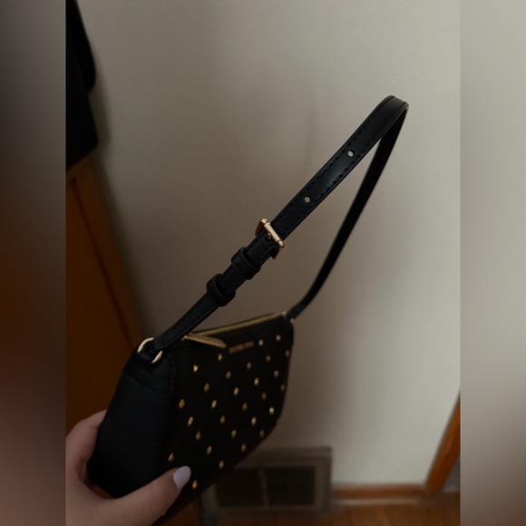 Michael Kors Black and Gold Studded Crossbody Bag - Picture 4 of 6